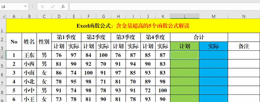 Excel函数公式大全——助力你成为电子表格的高手（掌握常用Excel函数）  第3张